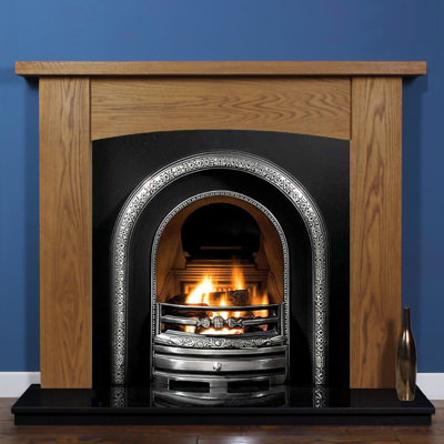 Contemporary Arch Fireplace with Lytton Cast Iron Arch Insert